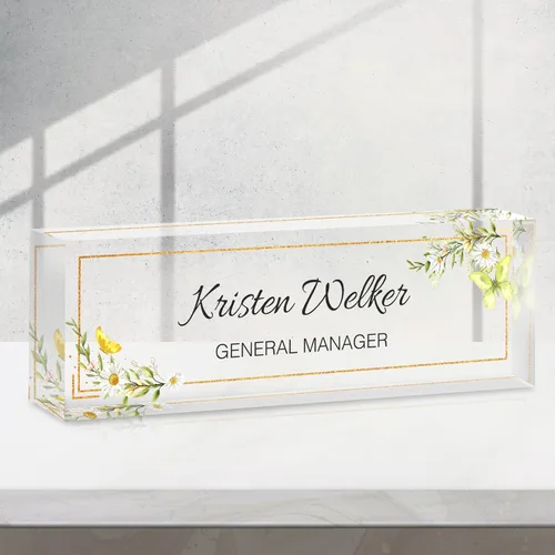 Vista 35 de Placa de nombre personalizada para escritorio, accesorios de escritorio de acrílico, placa de identificación personalizada, regalos personalizados