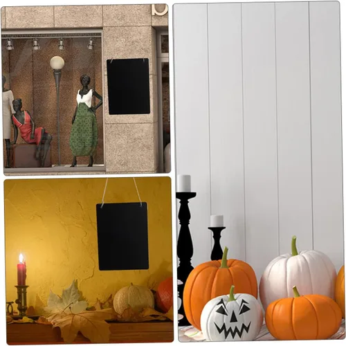Vista 6 de Didiseaon 2 unids mini pizarra de madera DIY pizarra colgante tablero para la decoración de notas regalo