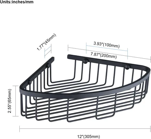 Vista 5 de Estante esquinero para ducha de baño, diseño hueco en las esquinas, ultra resistente, de acero inoxidable, organizador de champú, estante