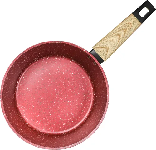 Vista 3 de Juego de utensilios de cocina antiadherentes de granito de 3 cuartos de galón (compatible con inducción) (rojo cañón)