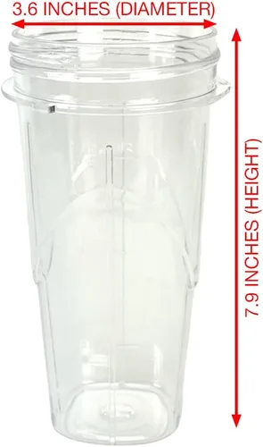Vista 5 de Vaso de batido de 24 onzas con tapa To-Go compatible con licuadora Oster Pro 1200 (paquete de 1)