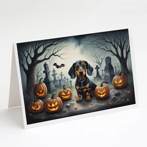 Vista 26 de Caroline's Treasures DAC2042GCA7P Golden Retriever - Tarjetas de felicitación y sobres de Halloween espeluznantes, paquete de 8 tarjetas en blanco