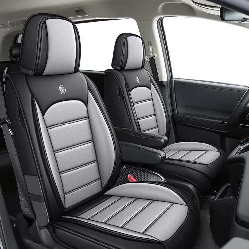 Vista 2 de JOJ Funda de asiento de automóvil para Ford Expedition 2007-2026, fundas de asiento de automóvil impermeables de cuero, juego completo, protector