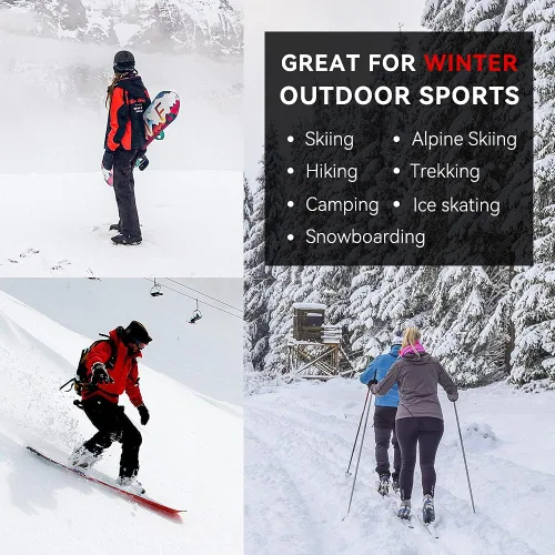 Vista 6 de Busy Socks Calcetines de esquí de lana merina para hombre y mujer, calcetines cálidos para esquí, snowboard, deportes al aire libre, clima frío
