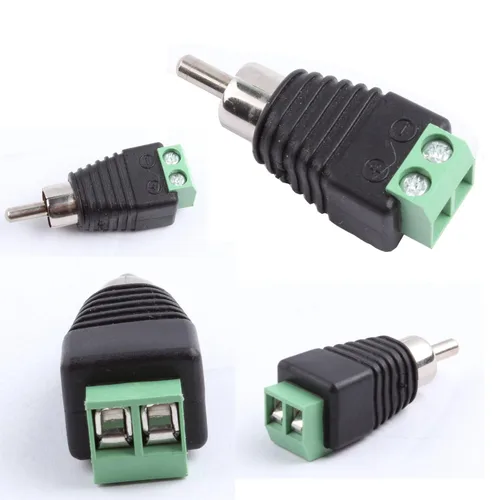 Vista 2 de RCA macho a terminal de tornillo AV conector de audio/video paquete de 10 conectores RCA para cable de altavoz, adaptador RCA de fono sin soldadura