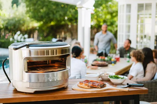 Vista 6 de Solo Stove Pala de Pizza de Bambú Tabla de Servir de Madera, Pala de Pizza con Capas de Bambú Laminado, Accesorio para Hornos de Pizza Pi