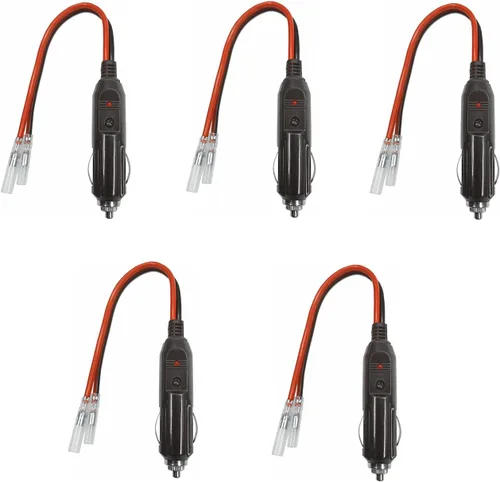 Vista 9 de Enchufe macho de encendedor de cigarrillos de repuesto para automóvil con cables - Adaptador de coche de 12 V 24 V Kit de cargador de batería de CC