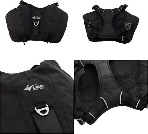 Vista 3 de Mochila multifuncional para perros para senderismo, mochila multifuncional para el día del perro, bolsa de viaje con cremallera, mochila