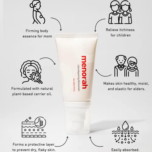 Vista 4 de menorah skincare - Juego de humectante ultra reparador, ligero, crema antiarrugas, juego de cuidado de la piel, kits de hidratación facial