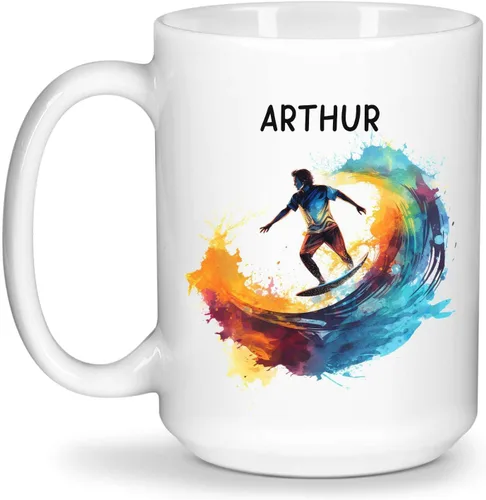 Vista 18 de Taza de café personalizada para nadador, regalo para equipo de natación, taza de cerámica blanca personalizada con nombre nadador, taza de té