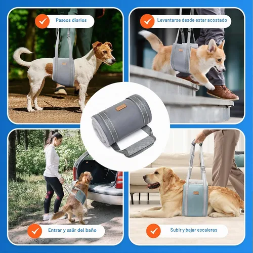 Vista 2 de Arnés de elevación para perros pequeños, arnés ajustable para patas traseras, arnés de soporte de cadera para ayudar a levantar la parte trasera