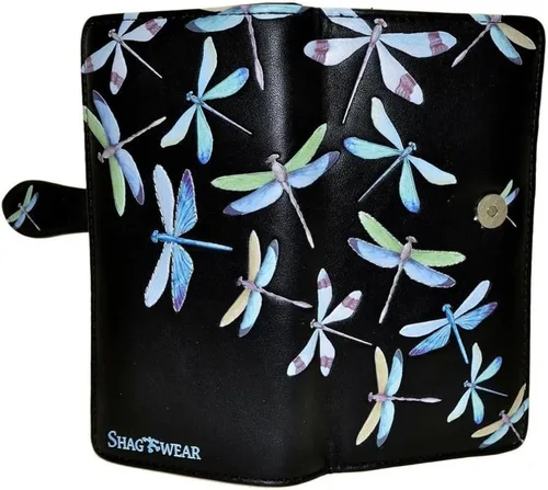 Vista 22 de Shag Wear Bumblebee Garden Large Wallet 7" Blue Bumblebee Garden Blue