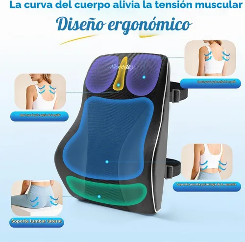 Vista 10 de Niceeday Almohada de Apoyo Lumbar para Silla de Oficina, Almohada de Apoyo para la Espalda del Automóvil, Cojín de Espuma Viscoelástica para Silla