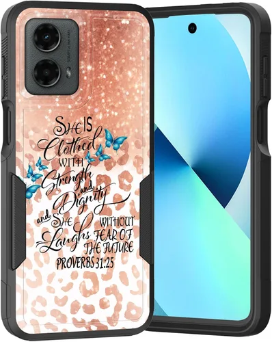 Vista 51 de para Moto G Play 4G 2024, funda de dos capas híbrida resistente y a prueba de golpes, PC duro + silicona suave protectora para Motorola Moto G Play