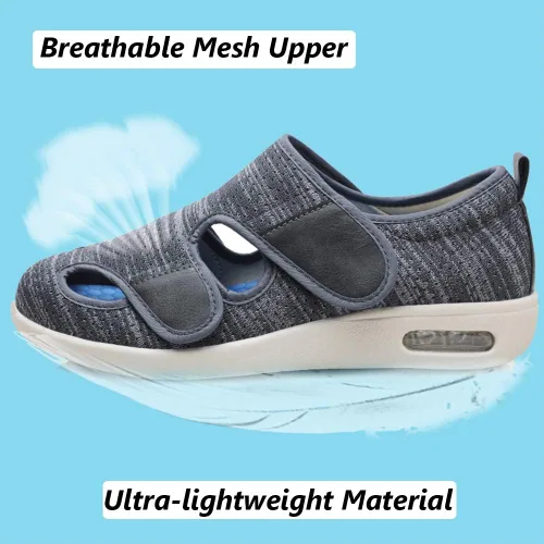 Vista 2 de W&LESVAGO Zapatos para diabéticos con edema de ancho ancho para mujer, cierre ajustable, amortiguación de aire, sandalias ligeras y cómodas, zapatos