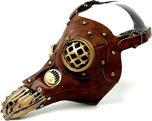 Vista 6 de Máscara de médico de la peste steampunk máscara de nariz larga para disfraz de Halloween, fiesta de cosplay