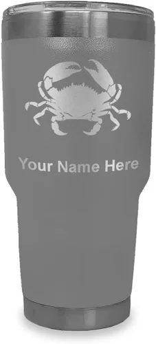 Vista 39 de LaserGram Vaso aislado al vacío de 20 onzas, cangrejo, grabado personalizado incluido (camuflaje verde)