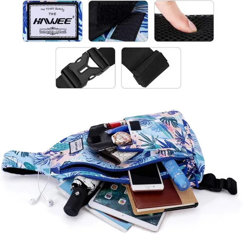 Vista 3 de HAWEE Mochila bandolera para mujer, anti-agua, ajustable inclinado