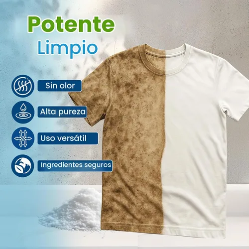 Vista 2 de Polvo de percarbonato de sodio 99% de pureza – blanqueador de oxígeno, limpiador de liberación de peróxido de hidrógeno para lavandería