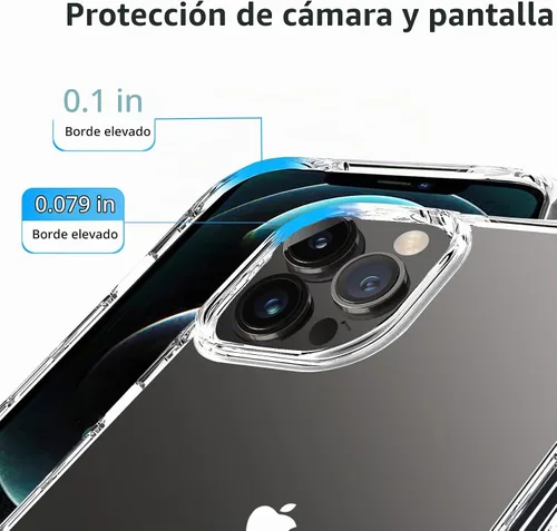Vista 5 de JJGoo Compatible con iPhone 12 Pro Max, transparente, a prueba de golpes, delgada, antiarañazos, carcasa protectora de policarbonato duro