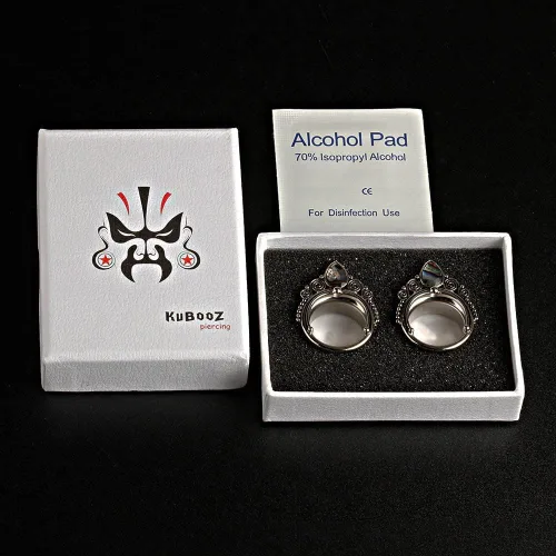 Vista 6 de KUBOOZ(1 Pair Popular Sea-shell Stainless-steel Ear Plugs Tunnels Gauges Stretcher Piercings