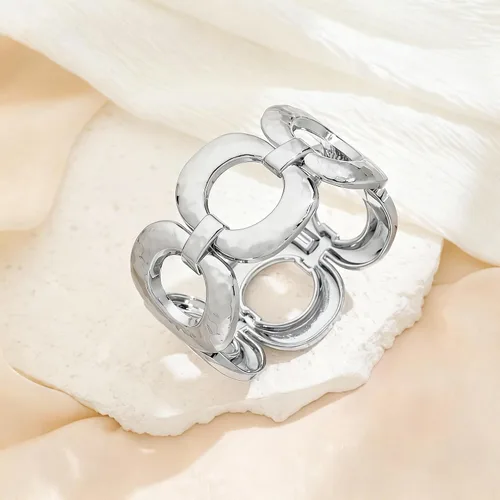 Vista 3 de Brazalete grueso de oro para mujer, pulsera de moda con dije delicado, joyería dorada