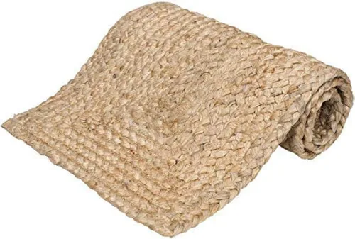 Vista 11 de Madhu International Camino de mesa de yute natural, alfombra rectangular tejida a mano de larga duración, hecha de material de yute para entradas