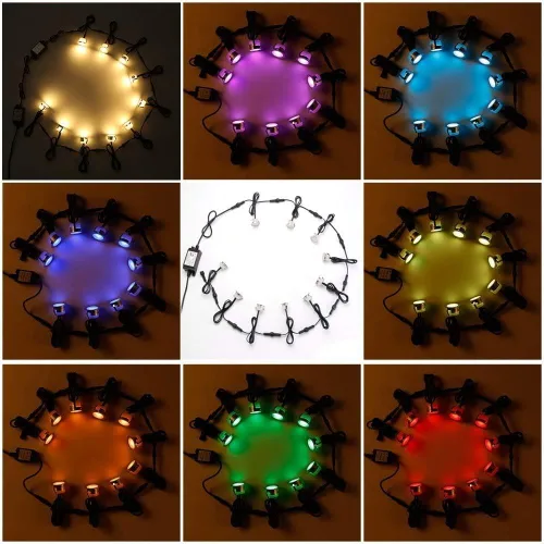 Vista 9 de Lámpara Bluetooth de bajo voltaje empotrable RGB a prueba de agua para intemperie, patio, pasillo, escalera, decoración de jardín. D45 RGBW