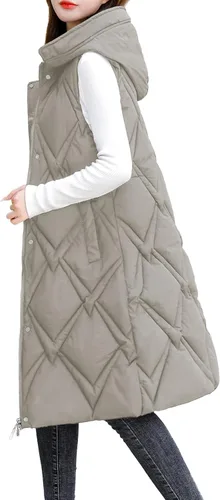 Vista 3 de YfiDSJFGJ Chaleco tipo suéter para mujer, chaleco de teñido anudado, cuello alto, ligero con cremallera para mujer