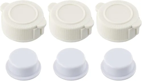Vista 3 de Shophubio Tapa de válvula de escape y para piscinas sobre el suelo Intex, pieza de repuesto n.º 10043 10044, tapa de drenaje roscada blanca