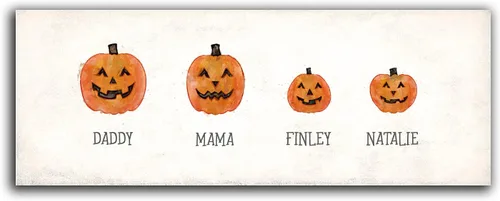 Vista 33 de Personal-Prints Familia Jack-O-Lantern – Regalo único personalizado de Halloween u otoño para Acción de Gracias o decoración y inauguración