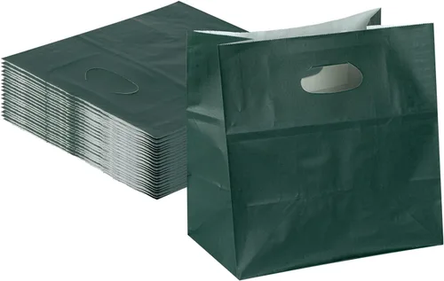 Vista 17 de Bag Tek Rectangle Paper Take Out Bag - with Handles - 11" x 7" x 11" - 100 count box