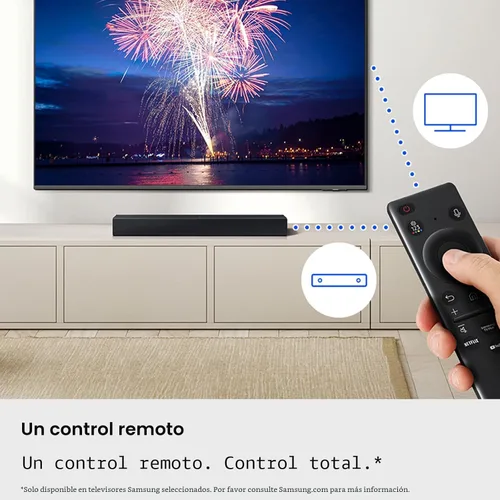 Vista 4 de Barra de sonido Samsung Serie B HW B400F 2.0 canales con subwoofer incorporado (Modelo 2025) Un control remoto, expansión de sonido envolvente, modo