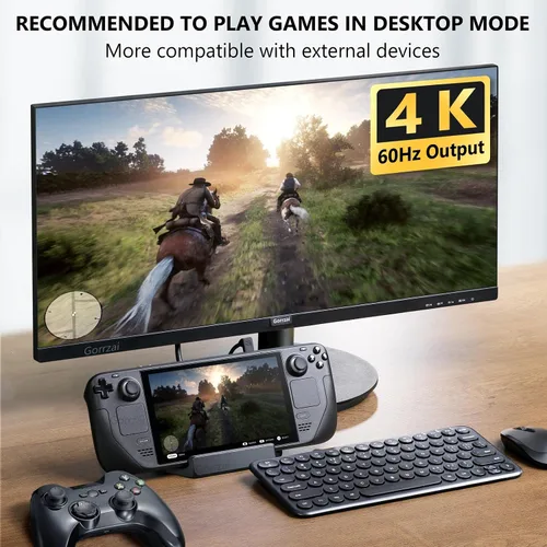 Vista 4 de Gorrzai Steam Deck Dock - Steam Deck Docking Station with HDMI 2.0 4K 60Hz, Gigabit Ethernet, 3 USB 3.0 and 100W Charging USB-C Port Compatible with