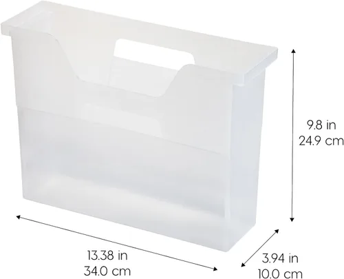 Vista 2 de IRIS USA Paquete de 6 cajas de archivos de escritorio pequeñas con tapa Transparente
