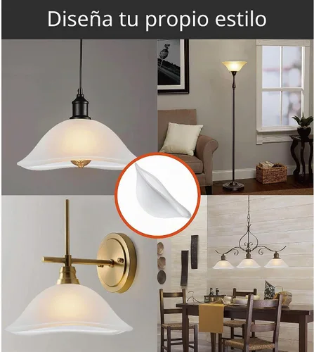 Vista 7 de Aspen Creative 25308-60-1, pantalla de vidrio transparente para lámpara de antorcha de enchufe de base media, lámpara colgante, accesorio de isla