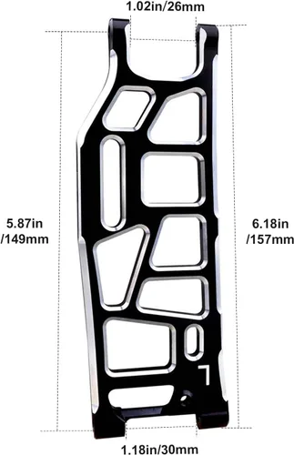 Vista 5 de Brazos de suspensión inferiores traseros de aluminio para Arrma 1/8 Kraton/Outcast/Notorious/Talion 6S BLX, piezas de actualización, reemplaza Negro