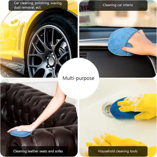 Vista 7 de 20 almohadillas aplicadoras de cera de microfibra para autos, almohadillas de espuma a granel de 5 pulgadas de diámetro, almohadillas redondas