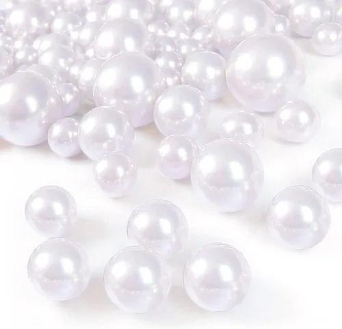 Vista 11 de 160 perlas para relleno de jarrón, perlas de maquillaje sin agujero, para soporte de brochas para decoración del hogar, boda, 10/14/20 (champán)