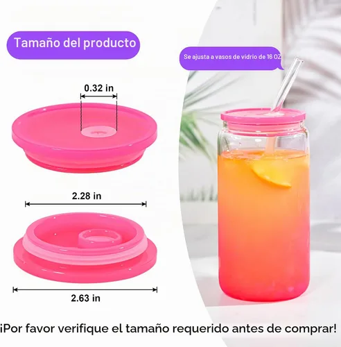 Vista 2 de 40 Piezas Tapas Acrílicas para Vasos de Vidrio de 16 Onzas Tapas de Repuesto de Vasos de Plástico a Prueba de Derrames Tapa de Vaso de Vidrio