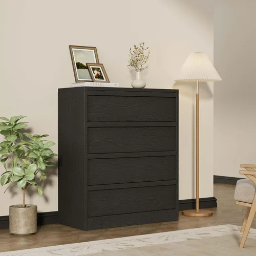 Vista 7 de Garvee Cómoda 4 para dormitorio, cómoda de 39.3 pulgadas de alto, cajón vertical independiente con almacenamiento, almacenamiento de madera