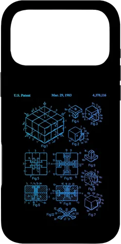 Vista 22 de Carcasa de matemáticas retro para iPhone 16 de cubo de rompecabezas competitivo Rubik Patent Speed Cubing