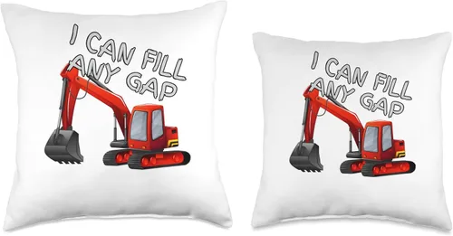 Vista 3 de Excavator Joke gifts Excavator - Almohada de relleno de huecos para máquina pesada, 18 x 18, multicolor