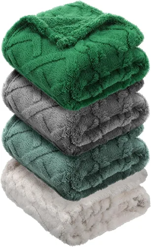 Vista 10 de VitalCozy Juego de 4 Mantas de Felpa Suave para Bebé 30" x 40" 3D de Peluche Cálido Mantas de Envoltura para Dormitorio para Niños Pequeños, Niñas