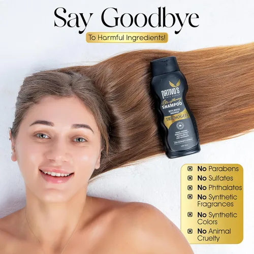 Vista 5 de Nativo's Champú fortalecedor para adelgazar el cabello – Fórmula de biotina, trichogen, palma enana americana y zinc – Volumizante y engrosante