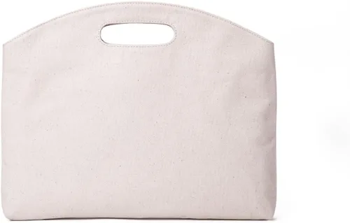 Vista 3 de Maletín para laptop de 14 pulgadas para mujer Beige/Lona