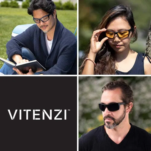 Vista 6 de VITENZI gafas de sol de conducción visión nocturna gafas de sol envolventes alrededor de deportes Palermo
