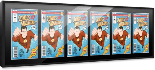 Vista 19 de Poster Palooza Marco de cómic con paspartú para 1 cómic de la Edad de Bronce publicado entre 1970 y 1985, marco de cómic negro para cómic de 7.25 x