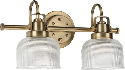 Vista 14 de Progress Lighting P2989-15 Colección Archie Tocador de Baño Costero de Cristal Transparente Prismático Doble, 1 Luz, Cromo Pulido