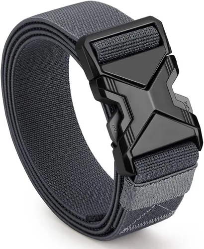 Vista 8 de VANNANBA Cinturón militar táctico para hombre, cinturón de senderismo elástico de nailon de 1.5 pulgadas con hebilla de cinturón de seguridad